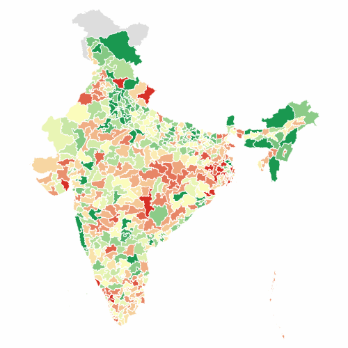 Percentage of crorepati candidates by district