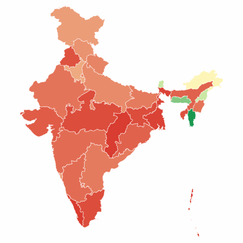 Percentage of crorepati candidates by state