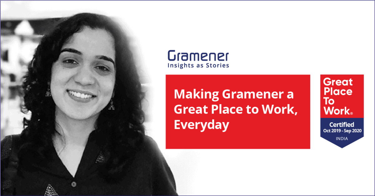 This is a featured image for the blog where Gramener's ankita sagar explains how Gramener achieve the great place to work certification.