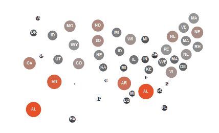 scaled cartogram data viz