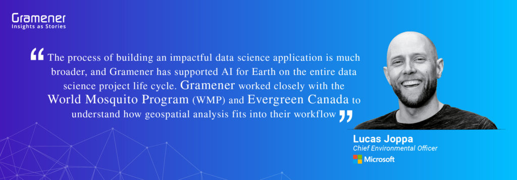 lucas joppa appreciating Gramener's spatial data science solutions